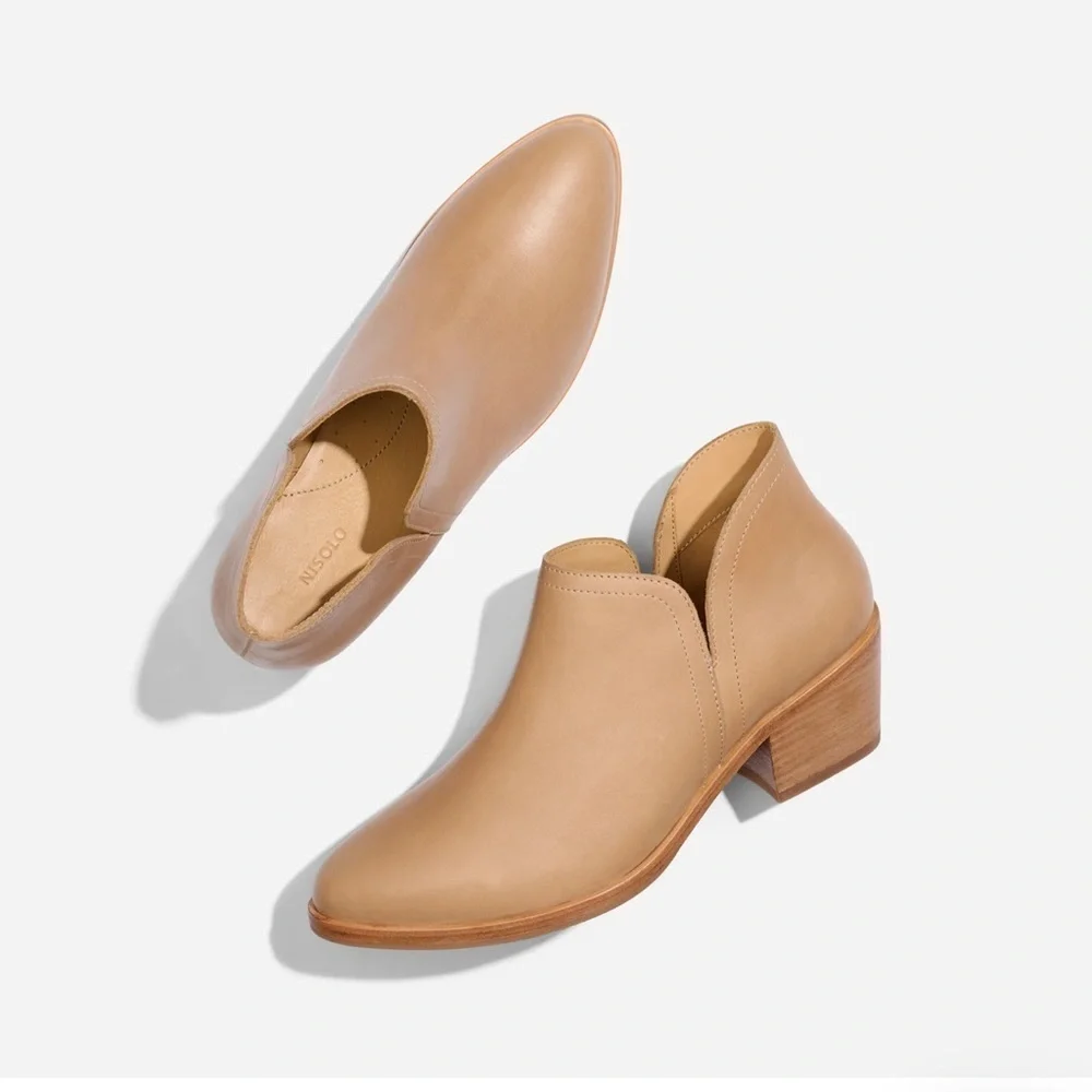 Nisolo  Everyday Leather Ankle Bootie Almond Size 7